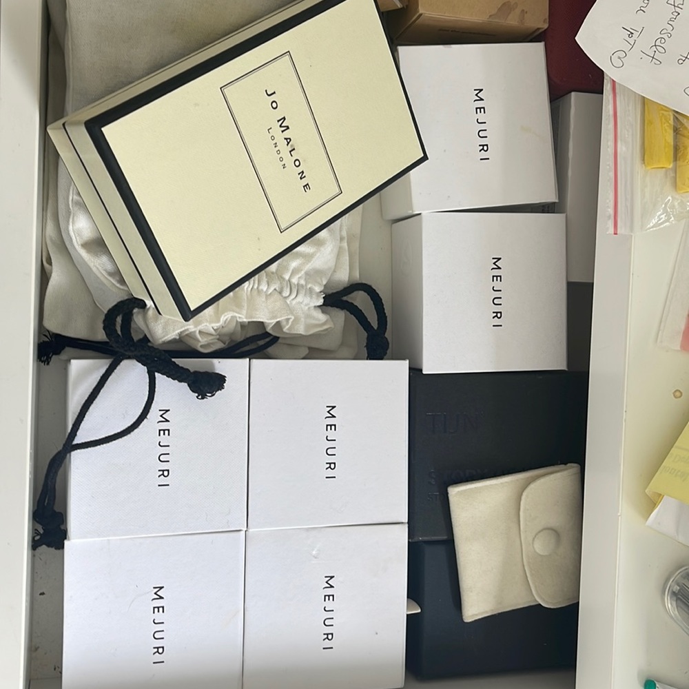 Mejuri boxes for jewelry.